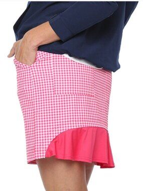 Belyn Key | Melon Check Ruffle Skort